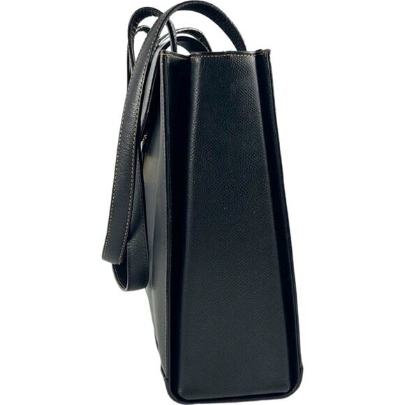 Valentino Garavani Logo Embellished Black Leather Tote - Picture 9 of 12